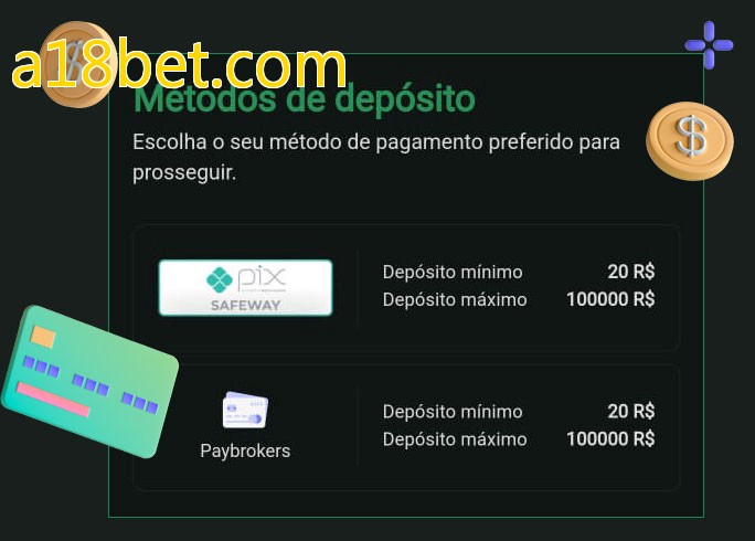 O cassino a18bet.combet oferece uma grande variedade de métodos de pagamento